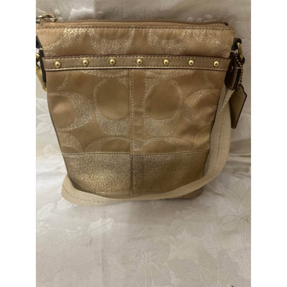 Pre-loved Coach Gold Signature C Crossbody Bag. B-317