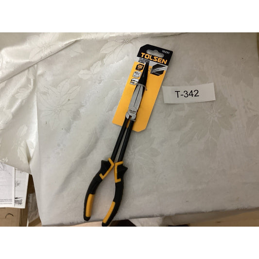 TOLSEN 10291 45-Degree Long Nose Pliers 11 in Steel Cushion Grip T342