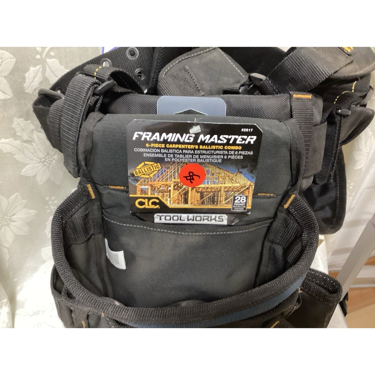 CLC Framing Master 6-Piece 28-Pocket Polyester Tool Belt, Black/Gray 12617 T-246